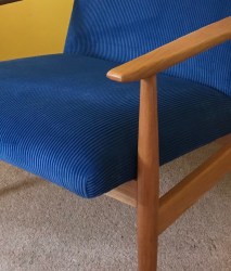 Pair mid century restored arm chairs